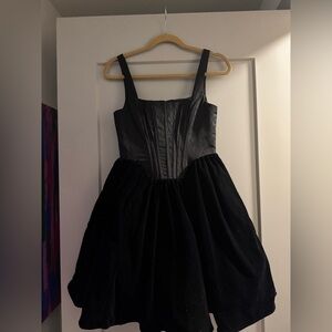 Staud Black Velvet Dress